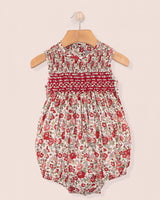 Camilla Liberty Red Rosebud Smocked Bubble