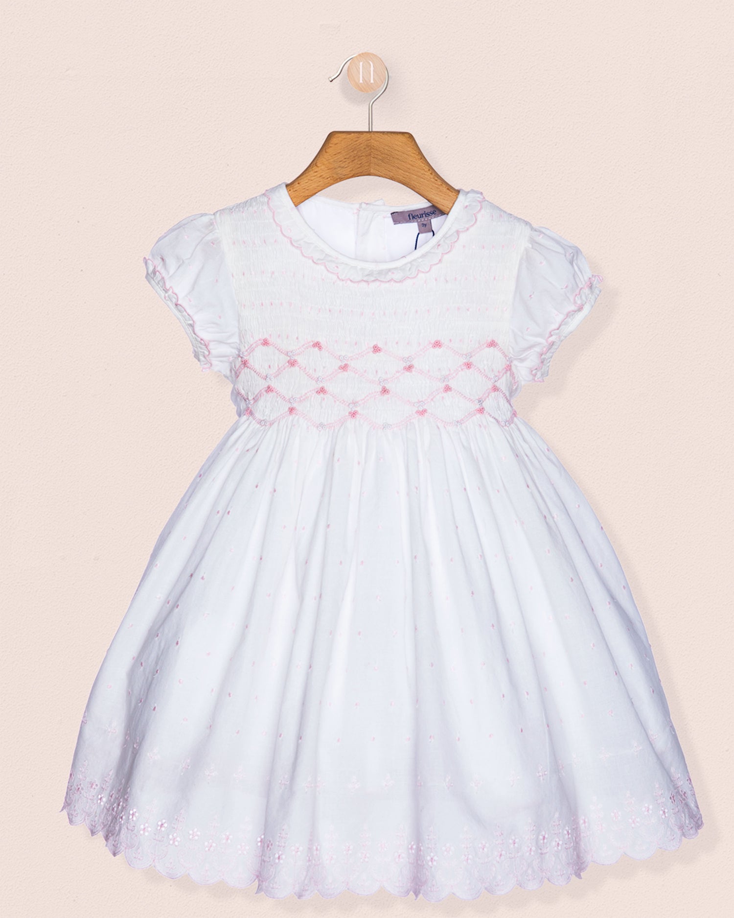 Celebration Provence Eyelet Pink Smocked Dress