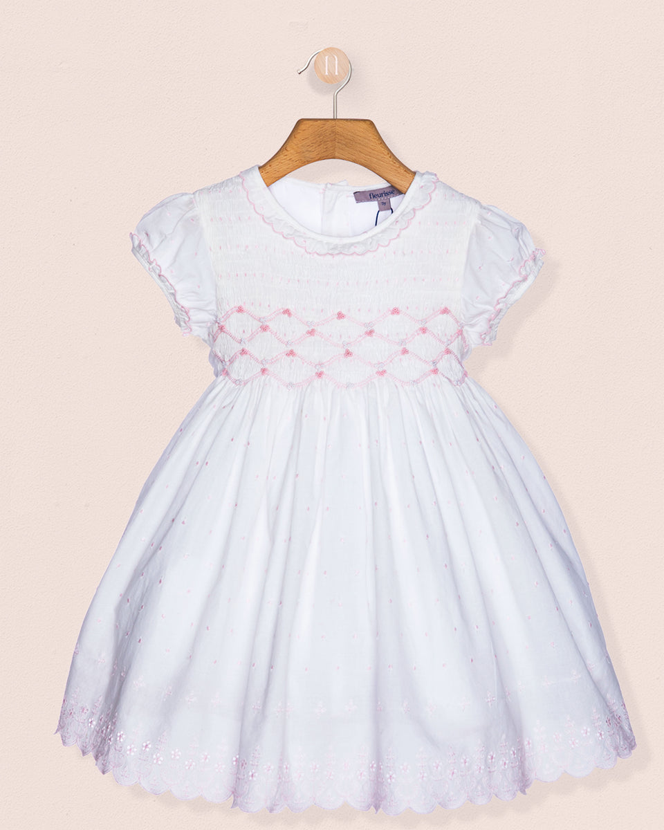 Celebration Provence Eyelet Pink Smocked Dress