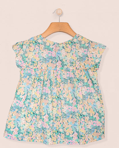 Chérie Liberty Hollyhocks Moss Tunic - Tunic