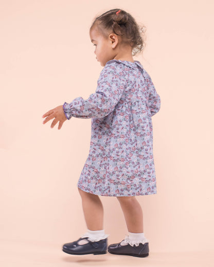 Rose French Slate Bouquet Twill A-Line Dress - Baby Dress
