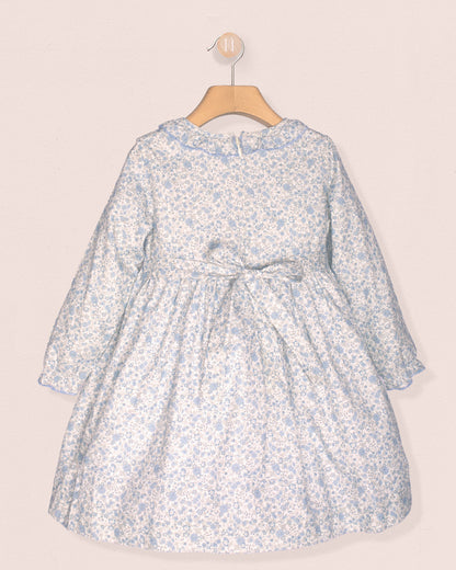 Colette Winter Blue Floral Smocked Dress