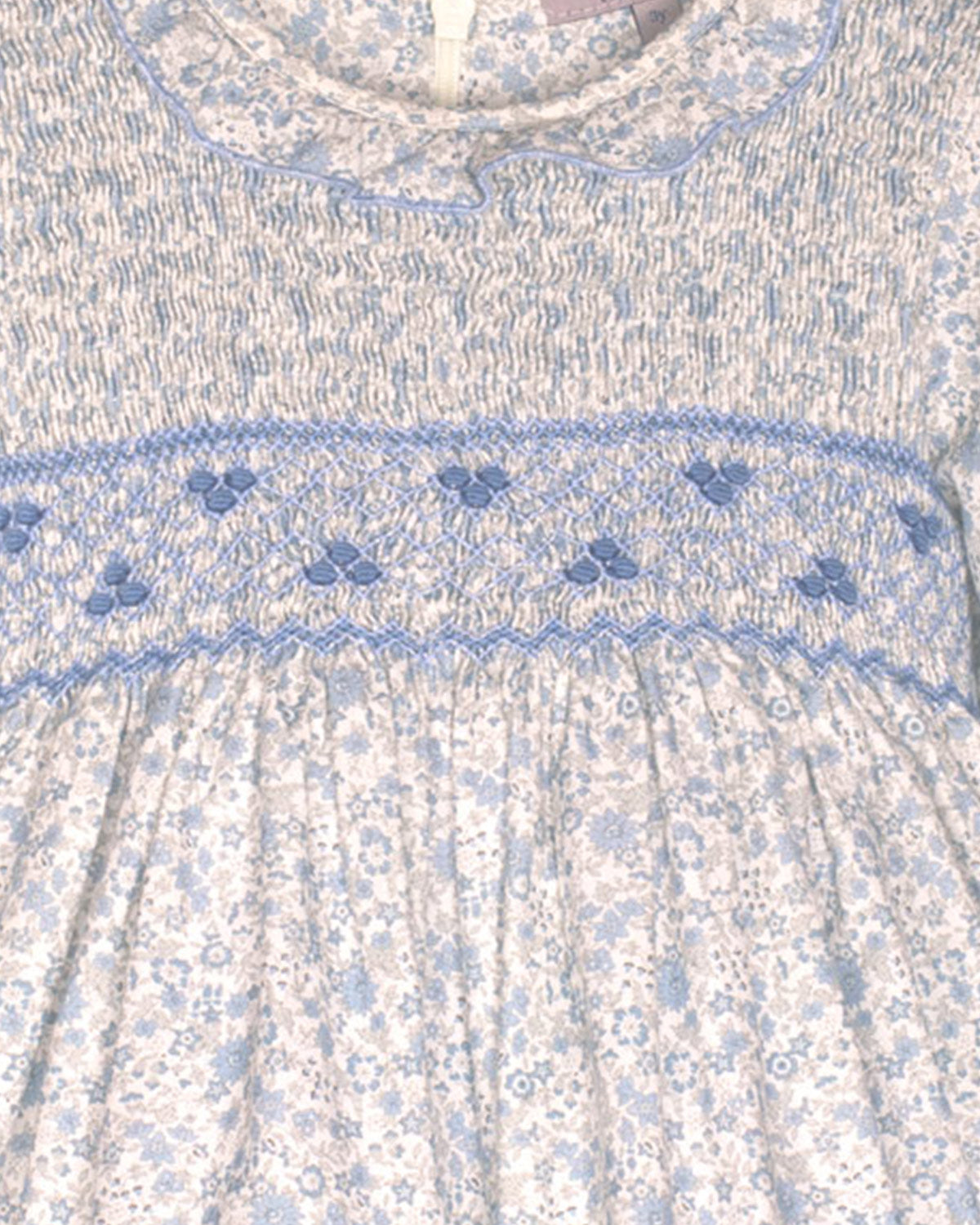 Colette Winter Blue Floral Smocked Dress