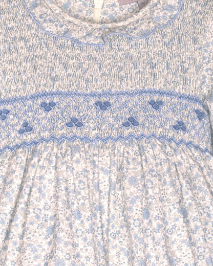 Colette Winter Blue Floral Smocked Dress