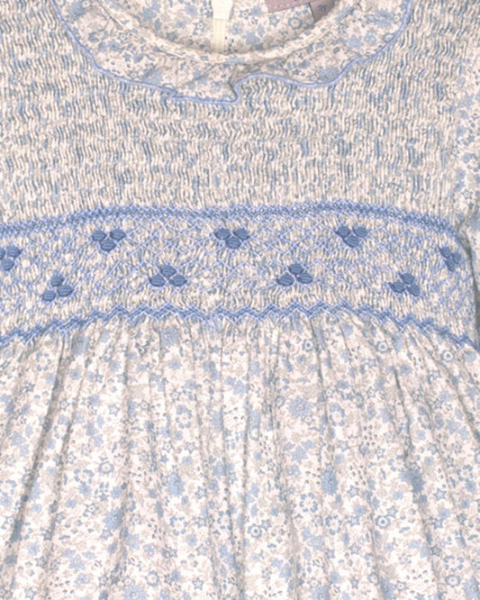 Colette Winter Blue Floral Smocked Dress