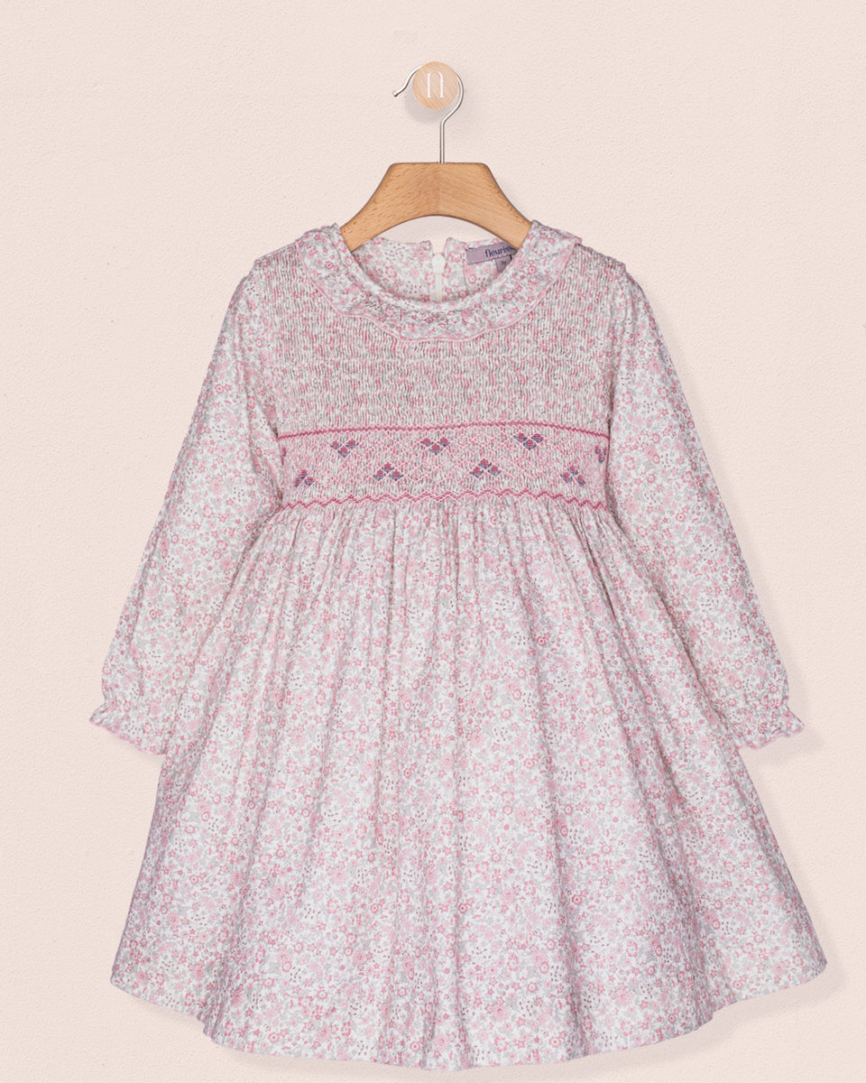 Colette Winter Pink Floral Smocked Dress