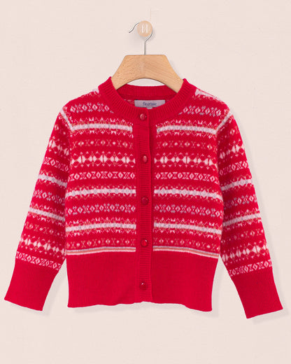 Courchevel Cashmere Red Cardigan - Cardigan