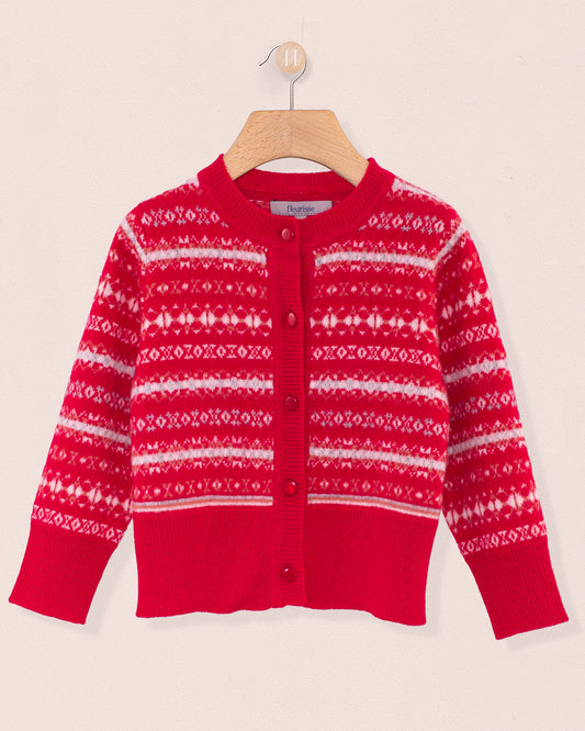 Courchevel Cashmere Red Cardigan - Cardigan