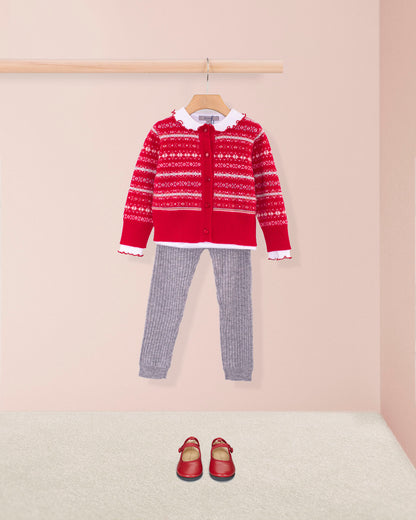 Courchevel Cashmere Red Cardigan - Cardigan