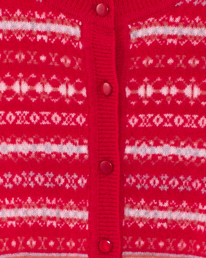 Courchevel Cashmere Red Cardigan - Cardigan
