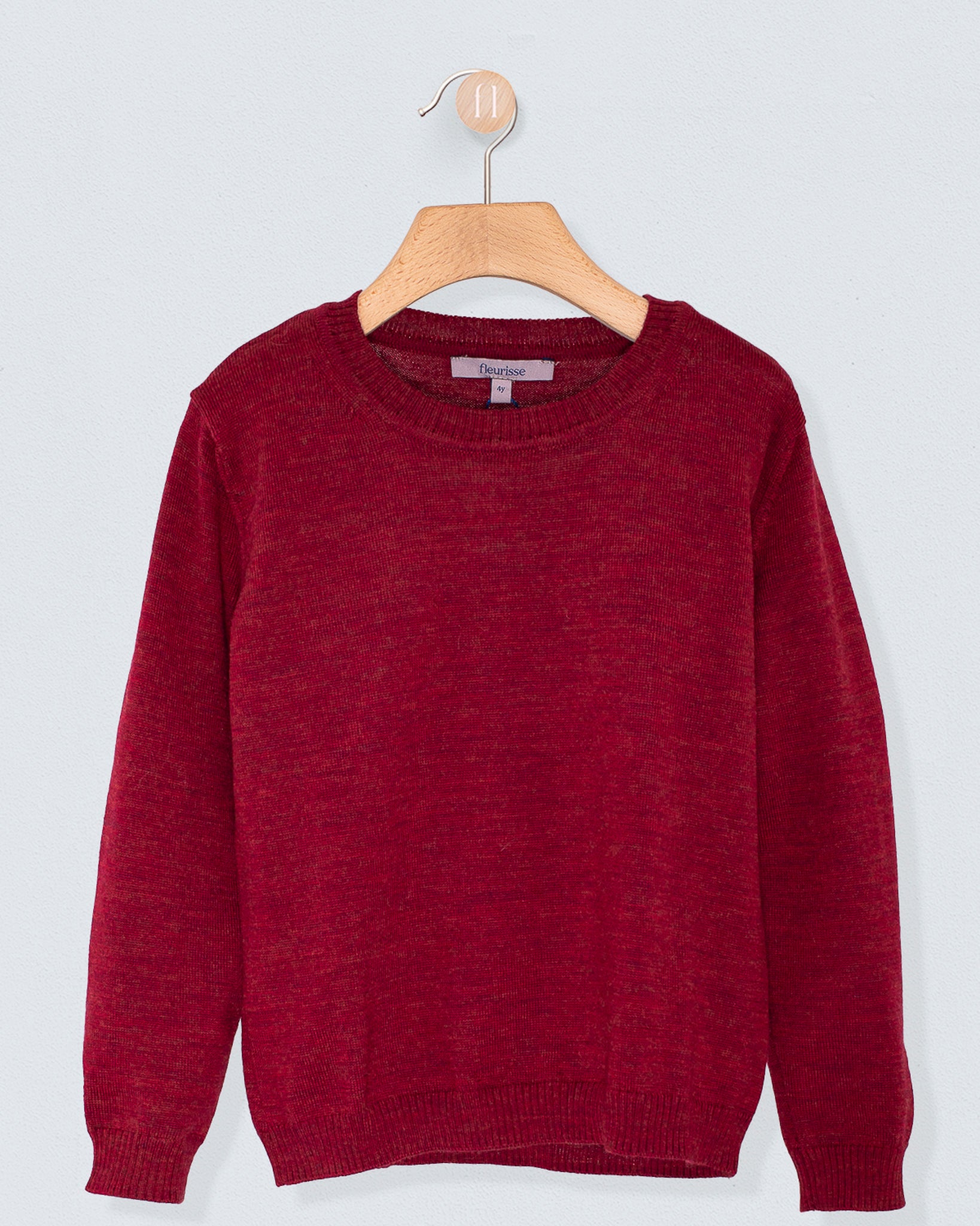 Crew Neck in Fine Birchwood Mélange Wool - Sweater