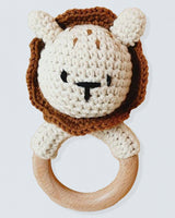 Crocheted Lion Rattle Toy