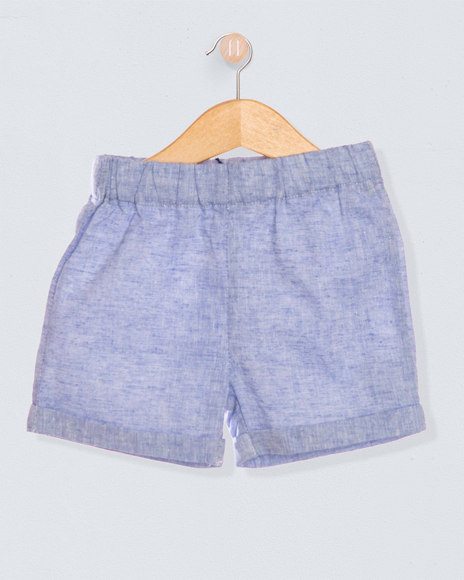 Cuff Short Italian Jean Blue Linen