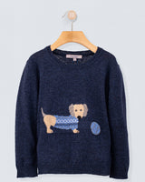 Dachshund Navy Mélange Sweater