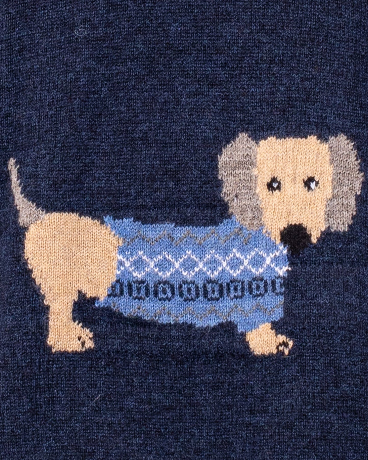 Dachshund Navy Mélange Sweater - Sweater