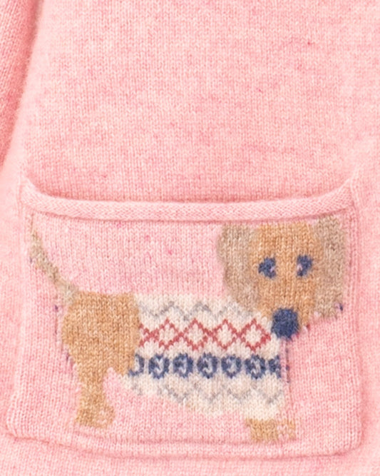 Puppy Cashmere Rose Cardigan - Cardigan