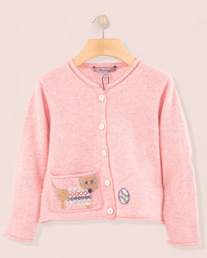 Puppy Cashmere Rose Cardigan - Cardigan