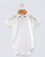 Andreas Onesie with Embroidered Denim Dachshund Collar