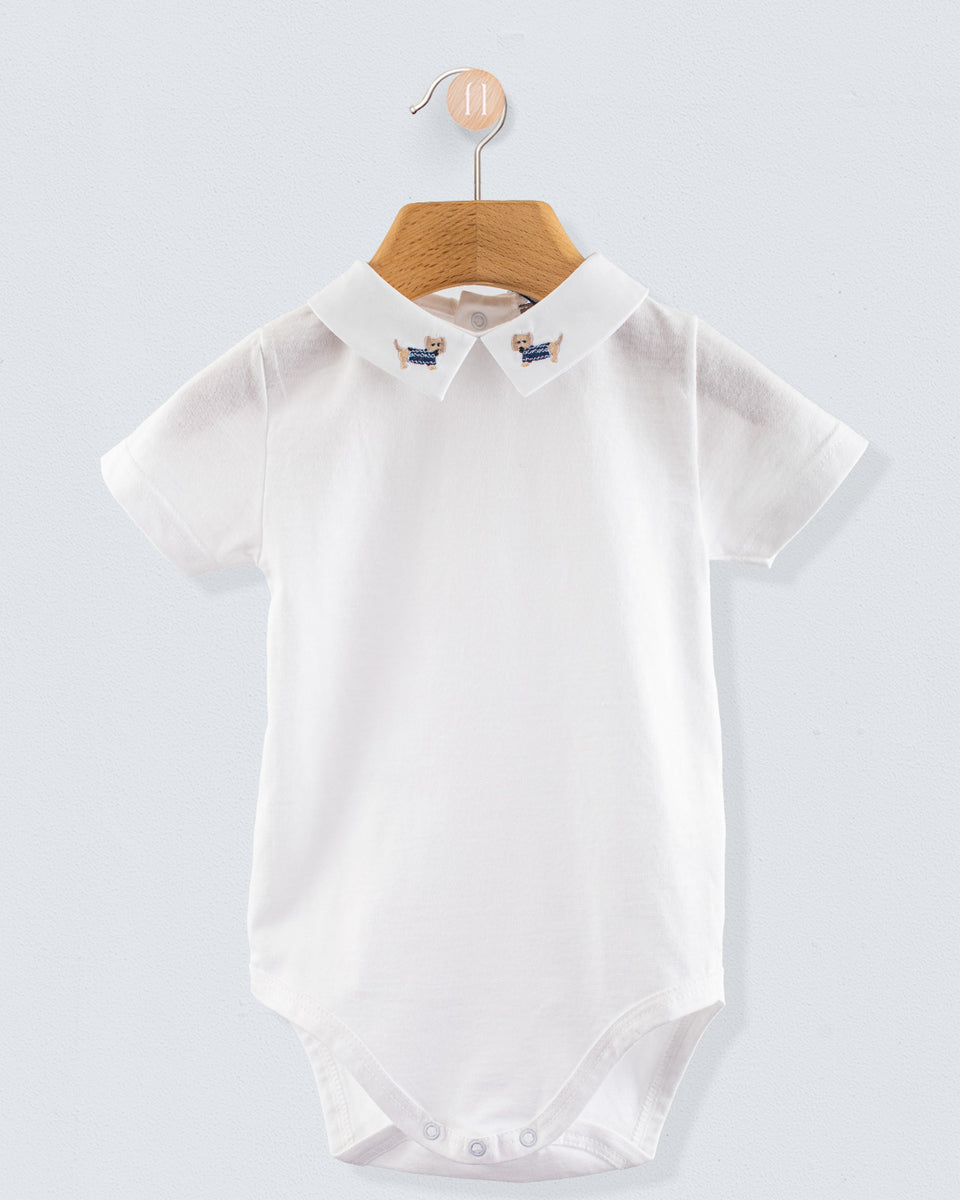 Andreas Onesie Embroidered Denim Dachshund