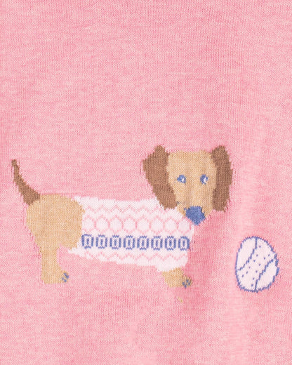 Dachshund Candy Melange Cotton Crew - Sweater