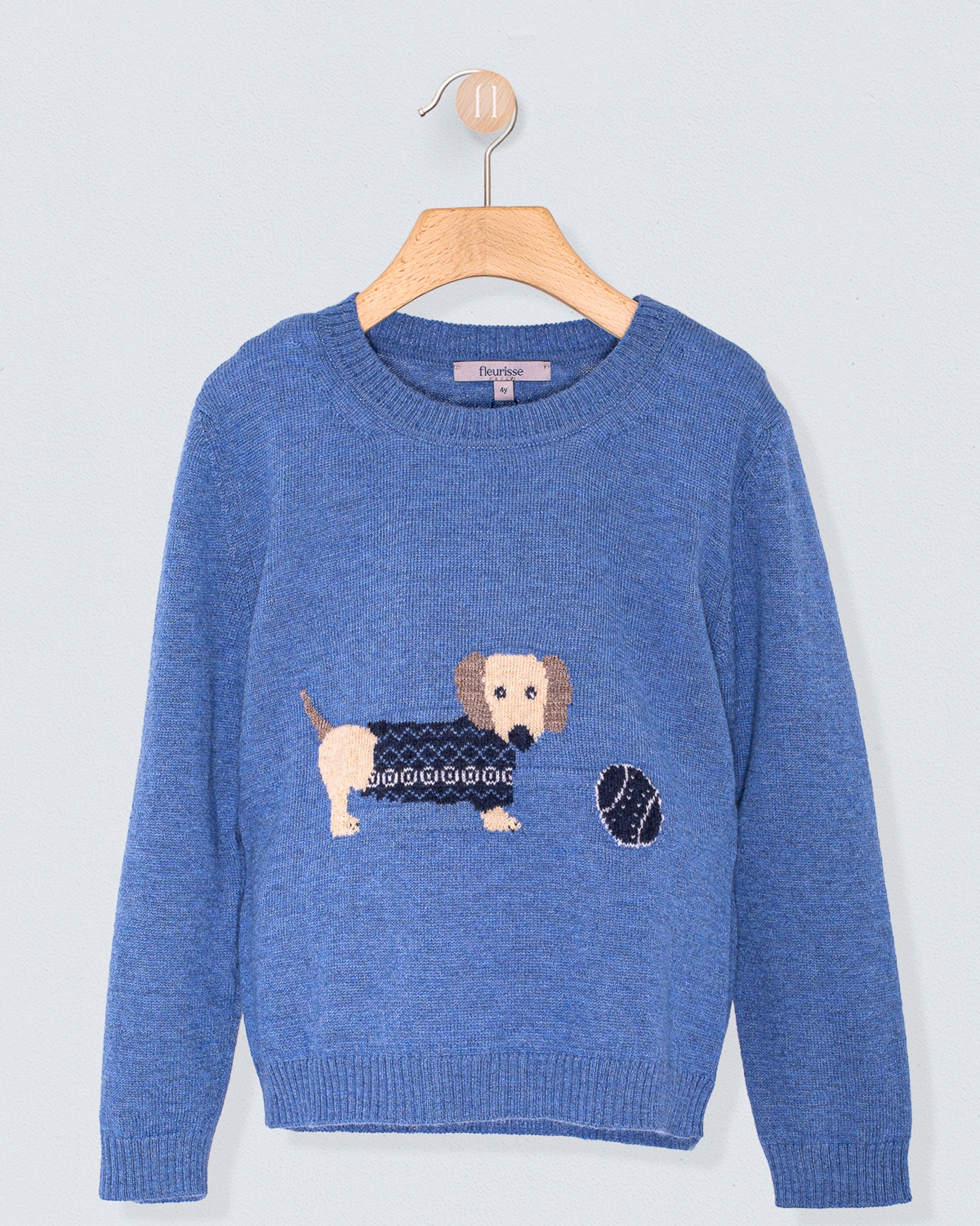 Dachshund Horizon Blue Mélange Sweater - Sweater