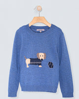 Dachshund Horizon Blue Mélange Sweater