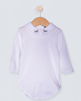 Italian Embroidered Dachshund Light Blue Onesie