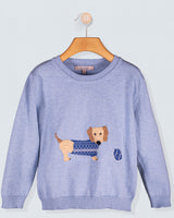 Dachshund Sky Blue Cotton Sweater