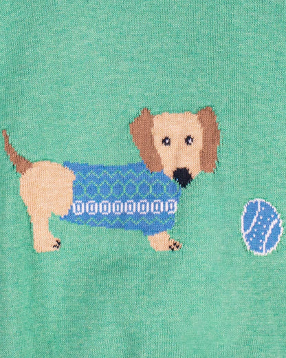 Dachshund Seafoam Green Cotton Sweater - Sweater