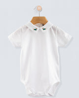 Andreas Onesie with Embroidered Sage Dachshund Collar