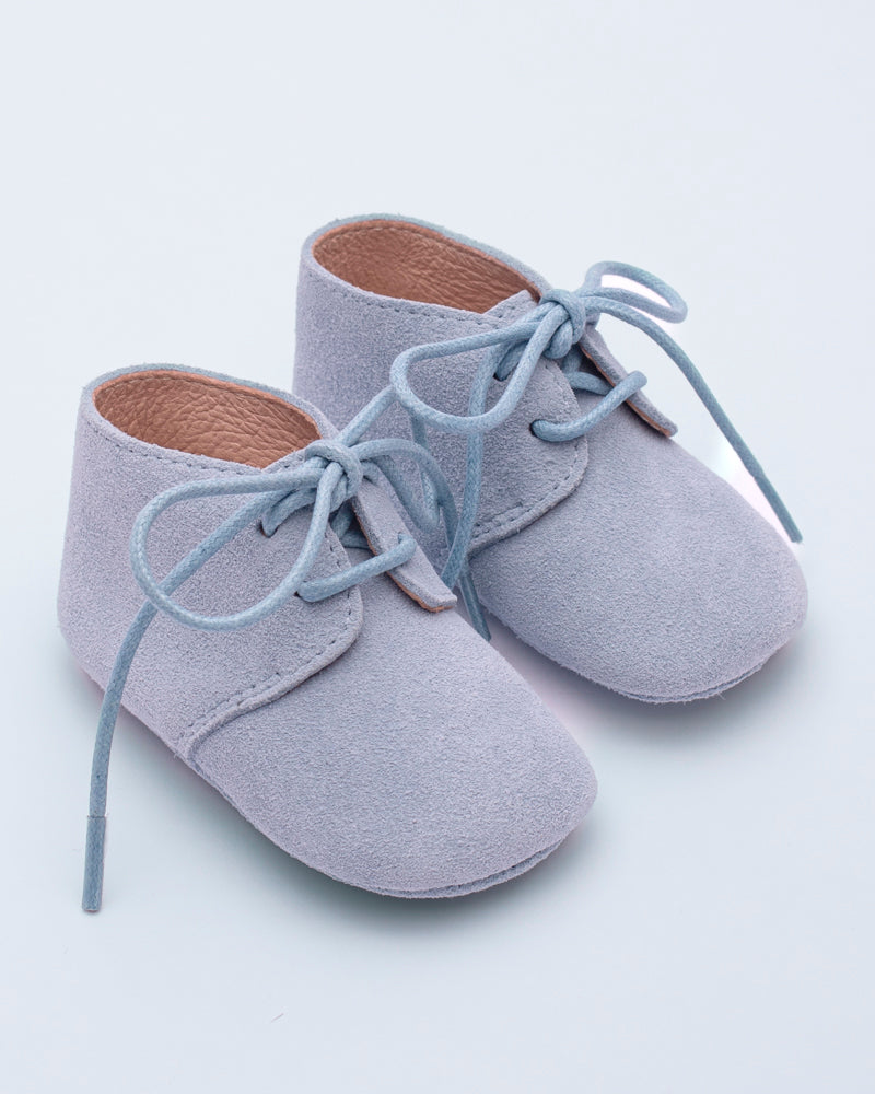 Daniel Light Blue Suede Crib Shoe
