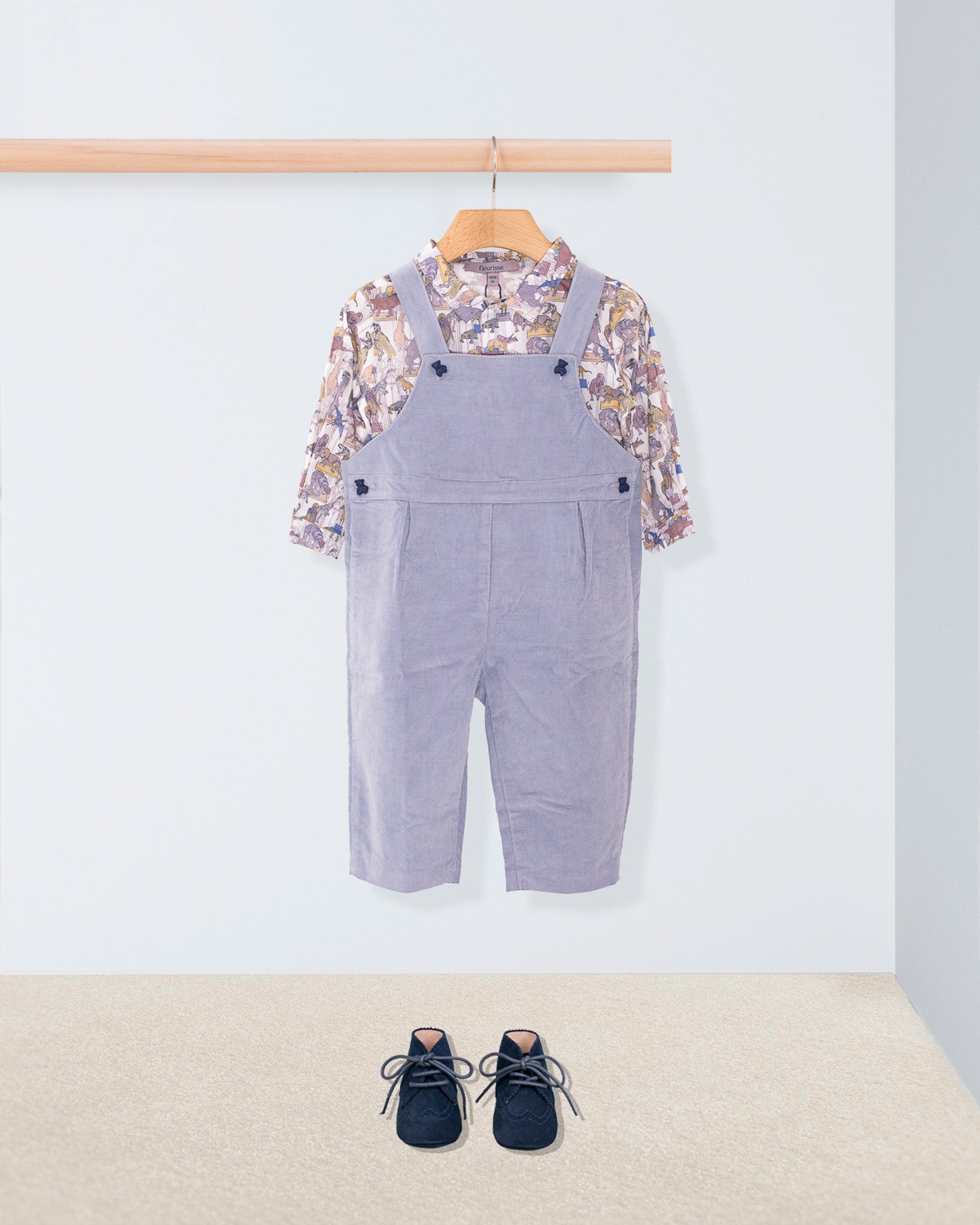 Louis Organic Liberty Slate Dinosaur Onesie Shirt - Shirt