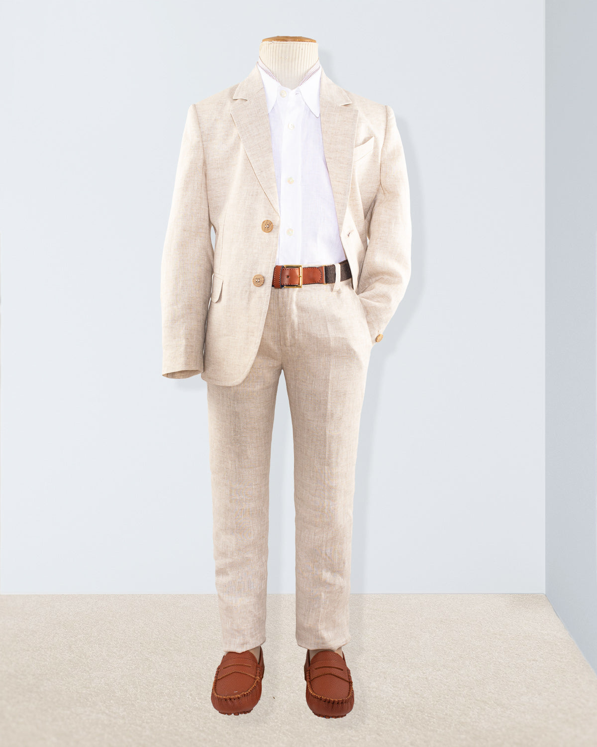 Domenico Italian Natural Linen Suit