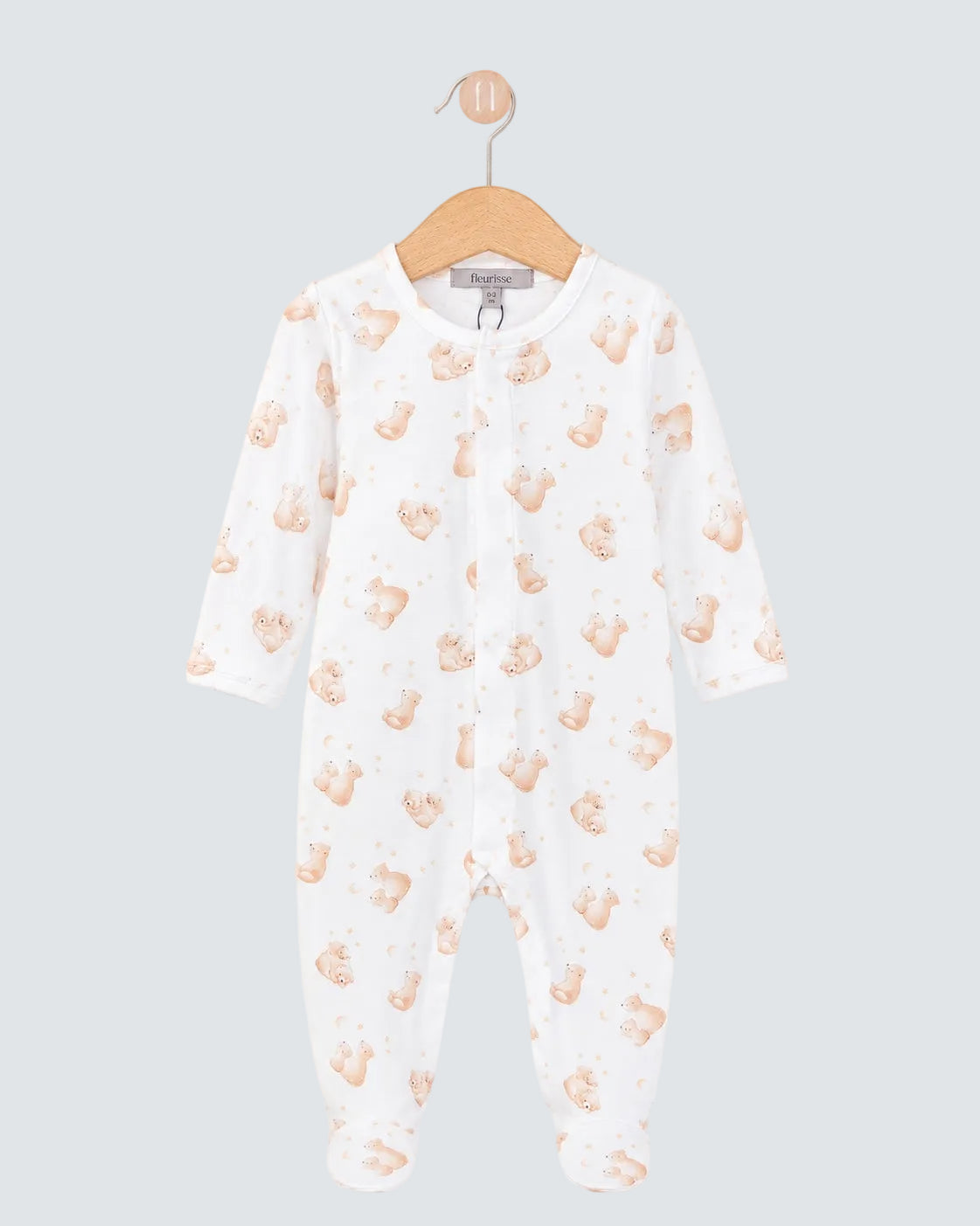 Pima Beige Bears Stretchie