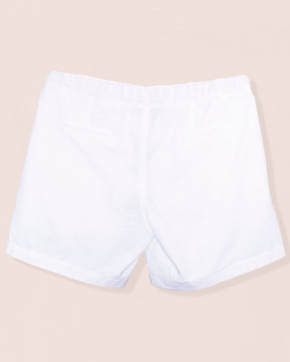 Elie Italian White Linen Shorts - pant