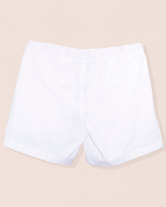 Elie Italian White Linen Shorts - pant