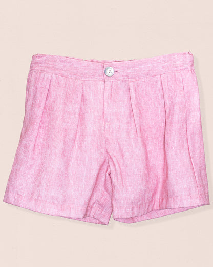 Elie Italian Pink Linen Shorts - pant