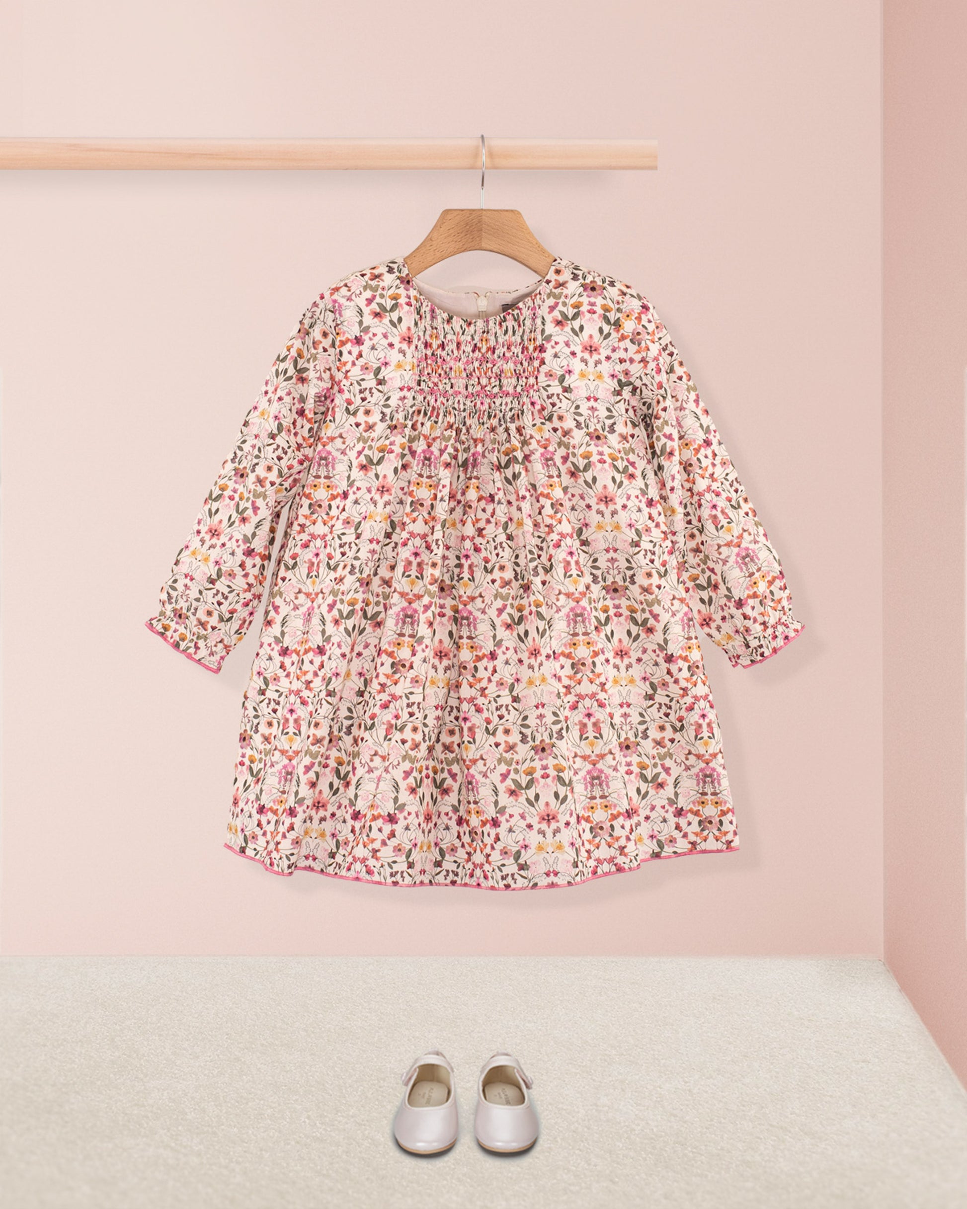Eliza Liberty Aurora Pink - Smocked Dress