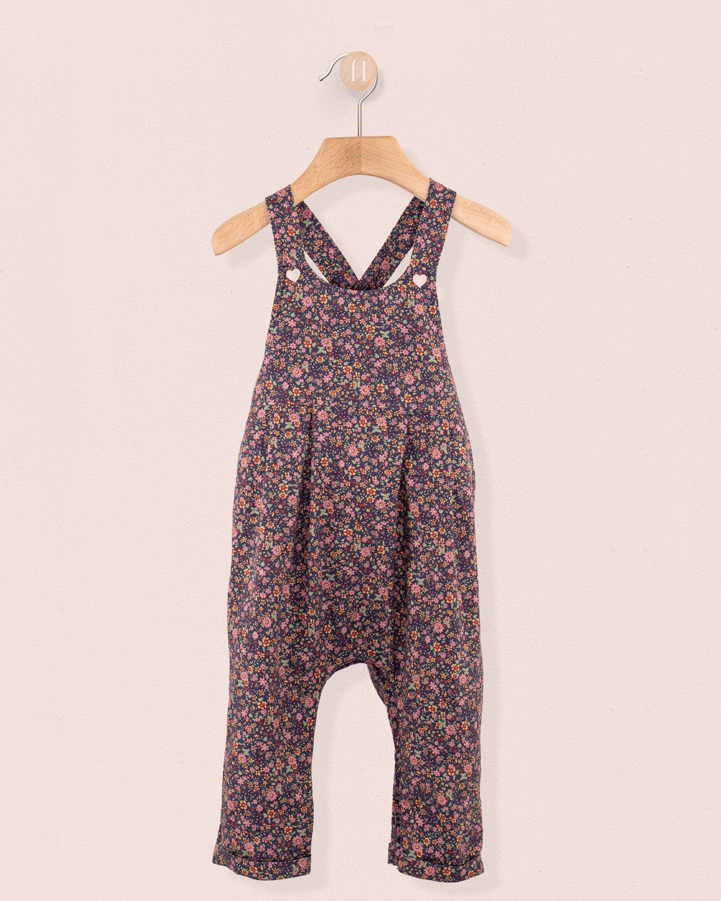 Ella Mini Midnight Floral Overall - Romper