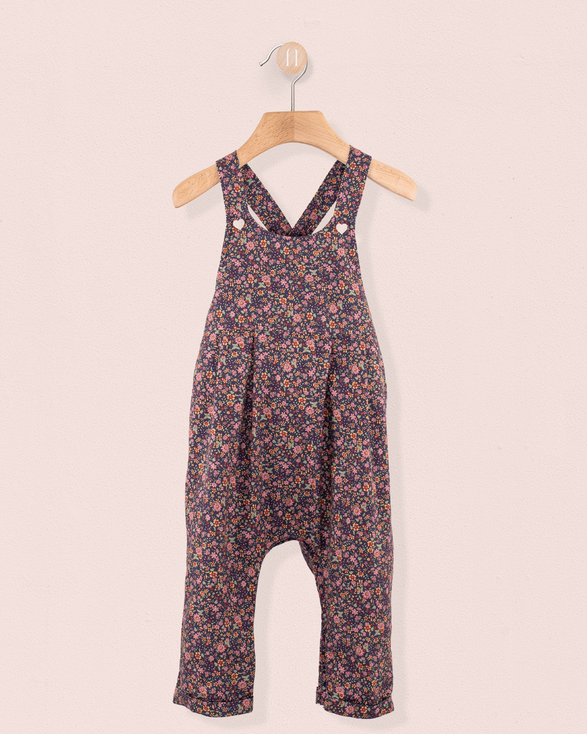 Ella Mini Midnight Floral Overall - Romper