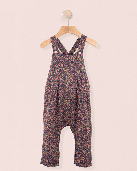 Ella Mini Midnight Floral Overall - Romper