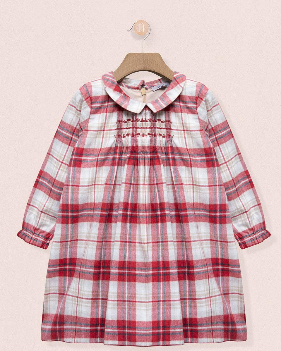 Elizabeth Italian Red Plaid Flannel Dress