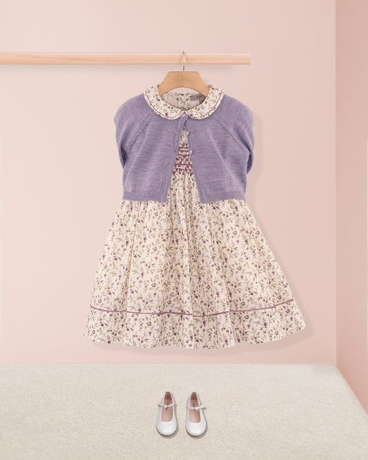 Emma Liberty Victoria Purple - Smocked Dress