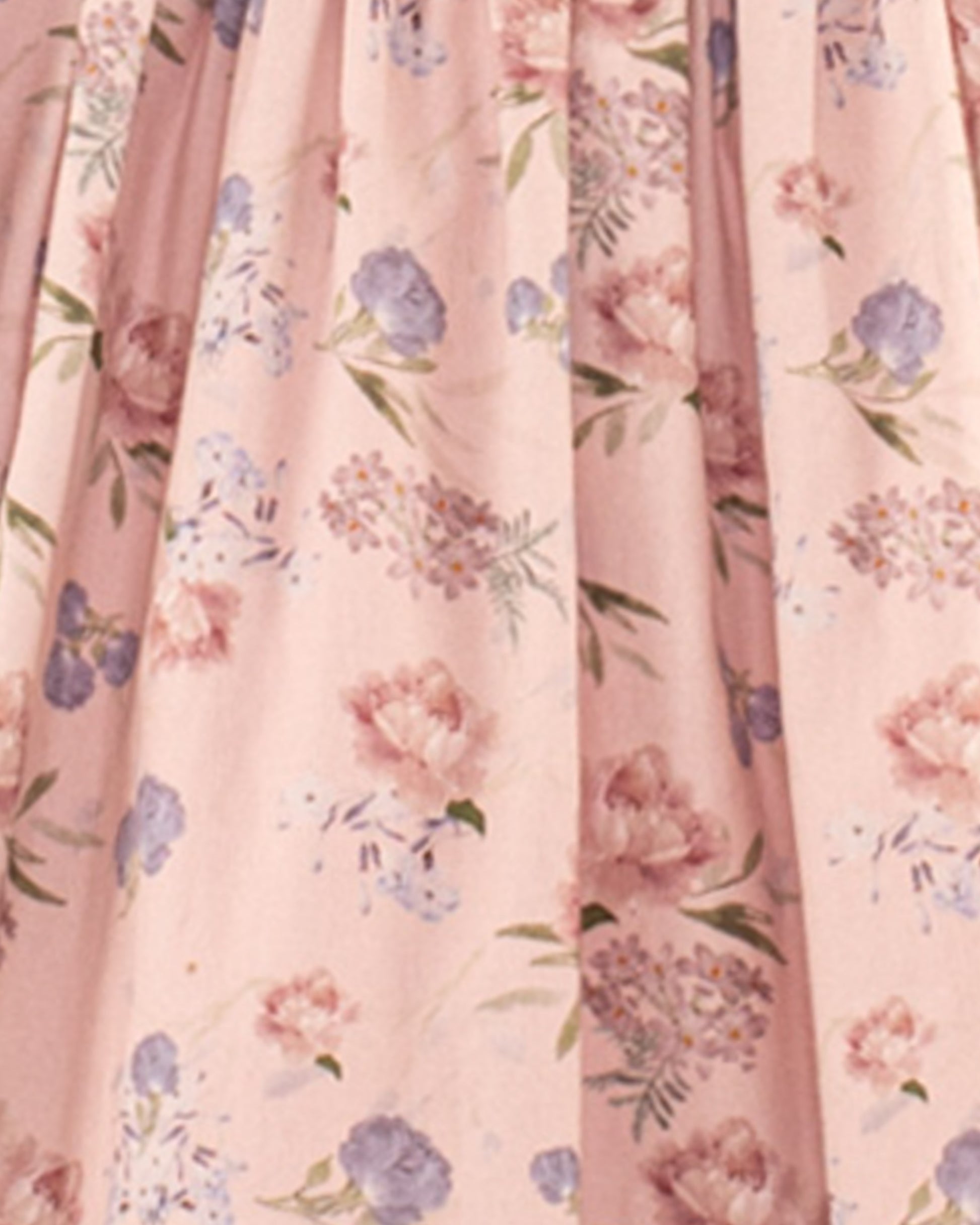 Emma Mauve Bouquet Twill - Smocked Dress