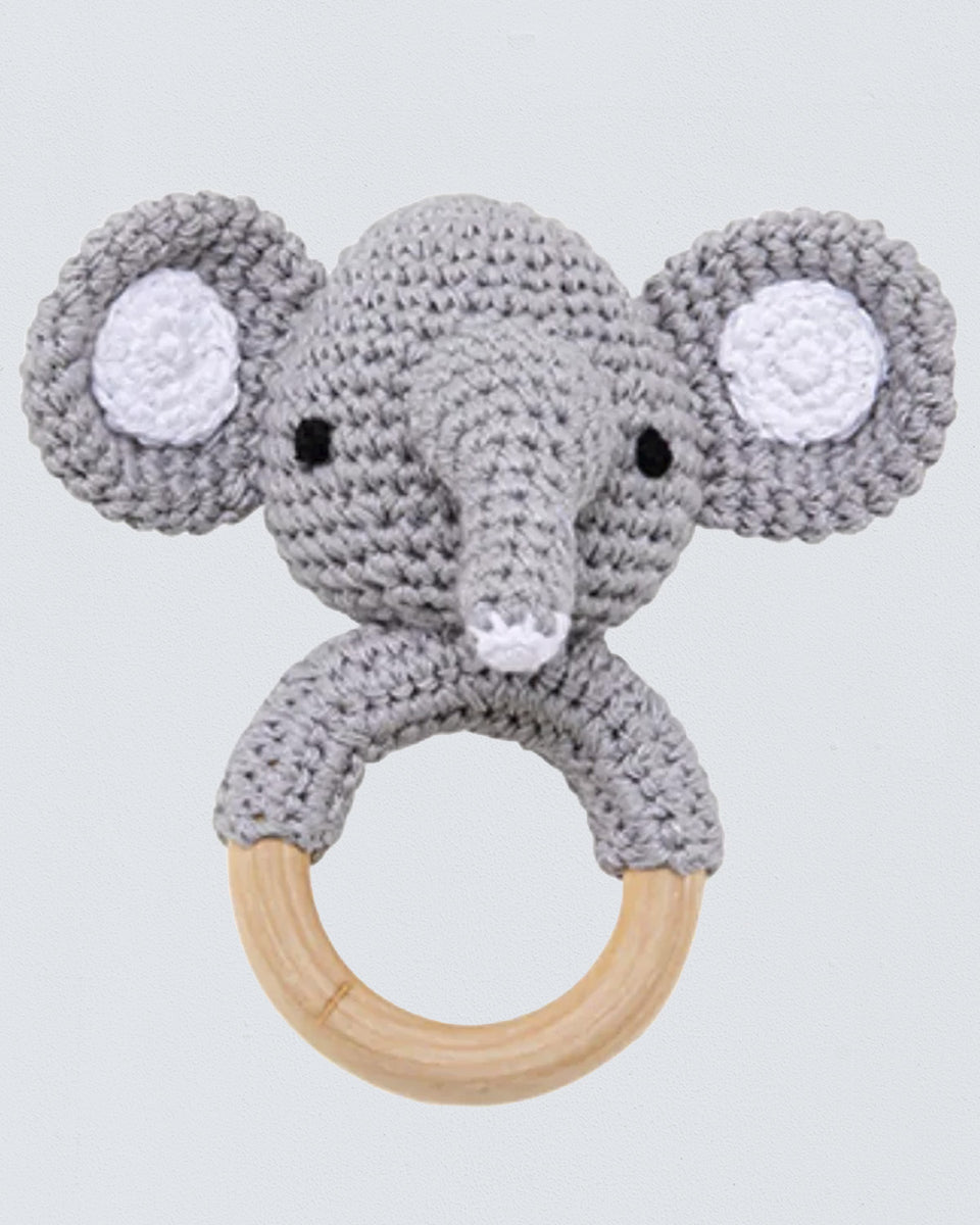 Crocheted Elephant Rattle Toy