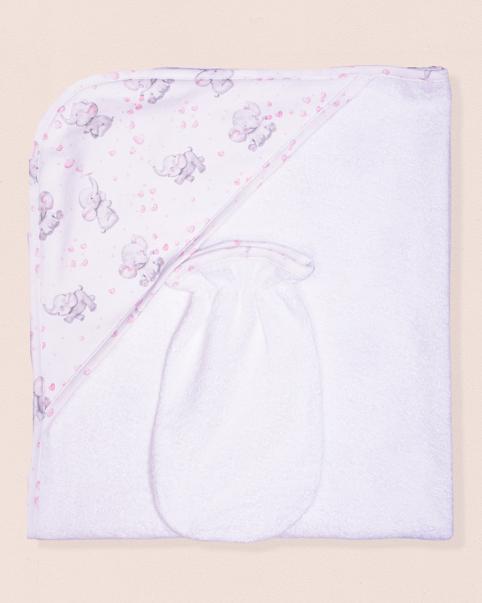 Pima Pink Elephants Towel