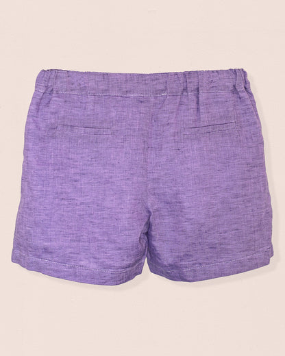 Elie Italian Purple Linen Shorts - pant
