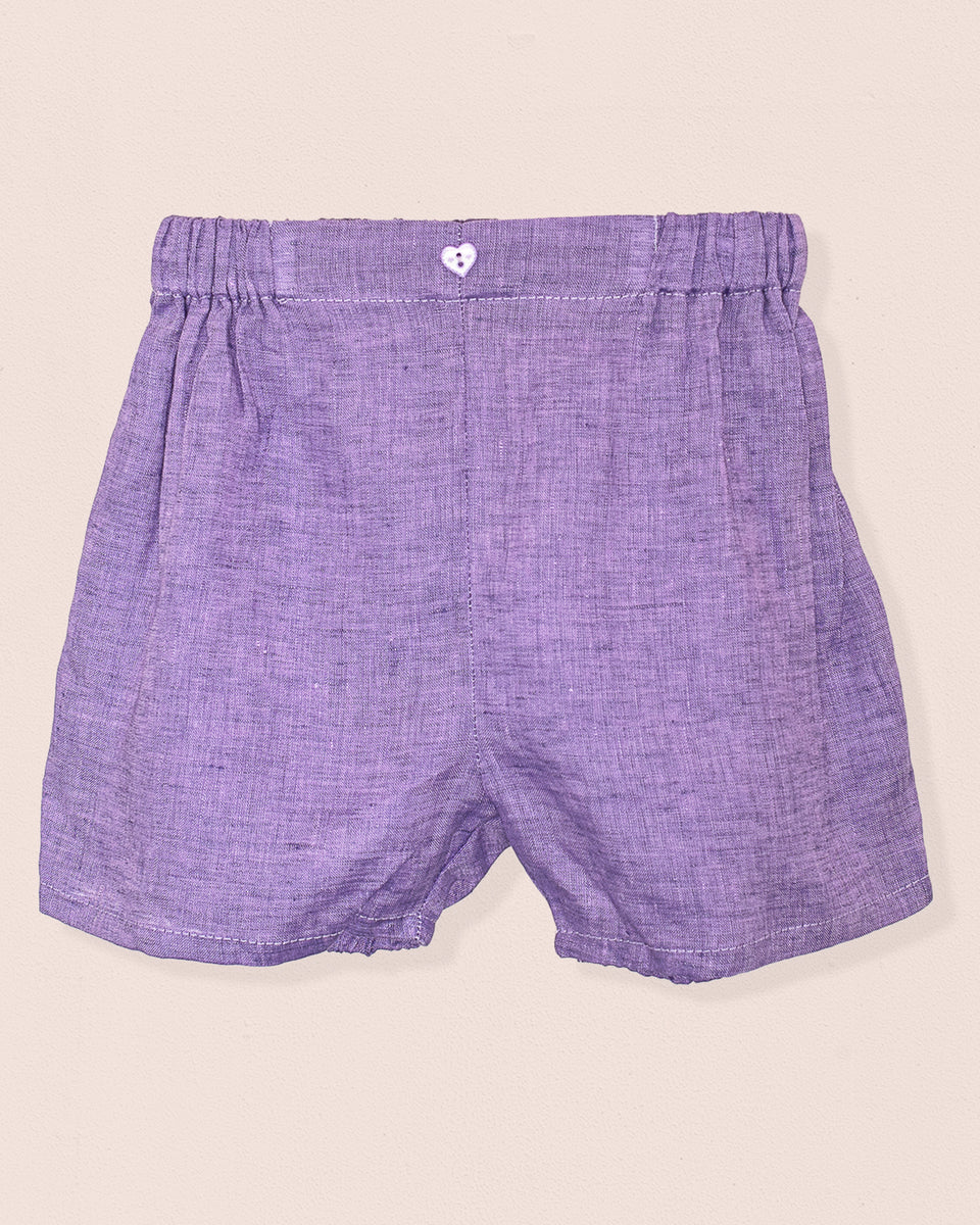 Iris Italian Purple Linen Shorts