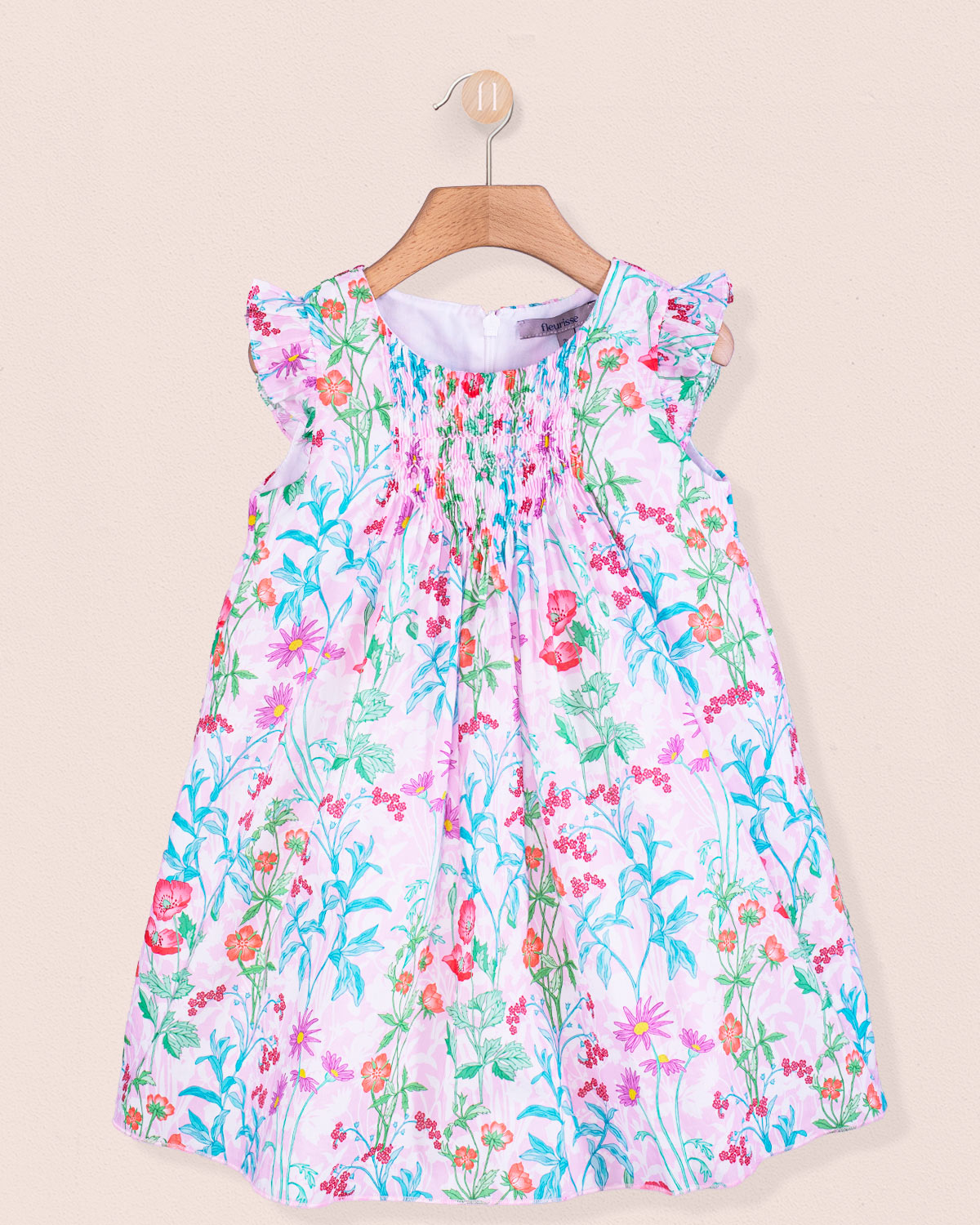 Elize Liberty Ophelia Pink Smock - Smocked Dress