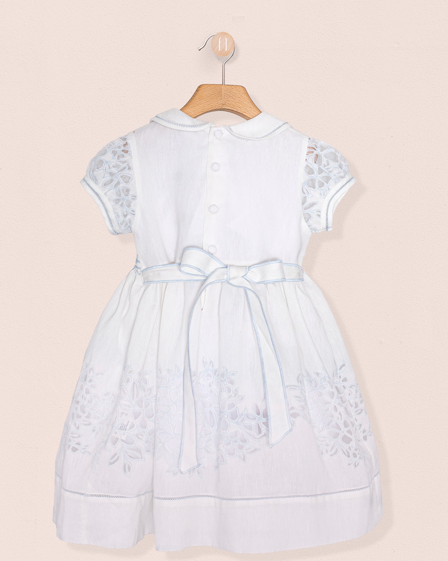 Emma Italian Doppia Blue Smock - Smocked Dress